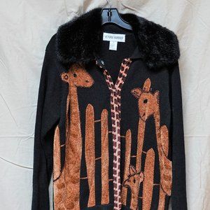 Black Zippered Giraffe Sweater